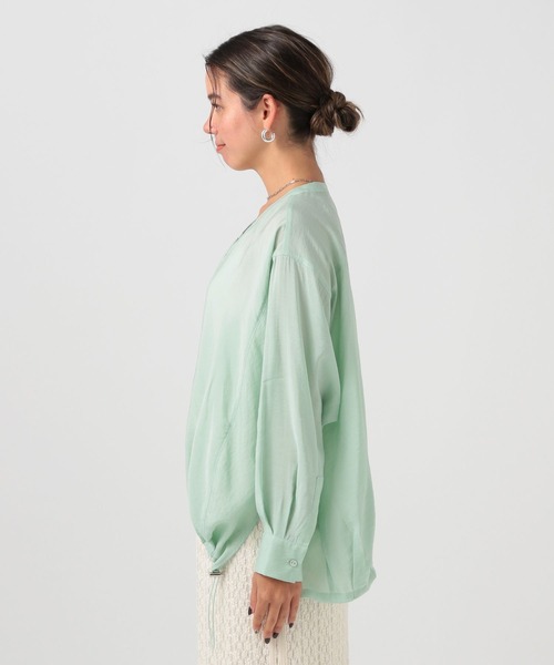 BAYFLOW（ベイフロー）の「ドロストヘムブラウス（シャツ/ブラウス・レディース・オフホワイト/ピンク/モカ/ミント・FREE）」の13枚目の写真