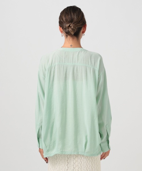 BAYFLOW（ベイフロー）の「ドロストヘムブラウス（シャツ/ブラウス・レディース・オフホワイト/ピンク/モカ/ミント・FREE）」の14枚目の写真