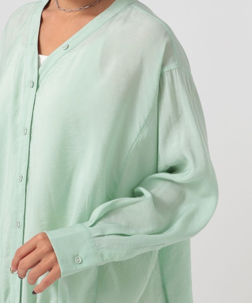 BAYFLOW（ベイフロー）の「ドロストヘムブラウス（シャツ/ブラウス・レディース・オフホワイト/ピンク/モカ/ミント・FREE）」の16枚目の写真