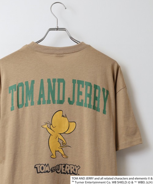 Tom&Jerry(トムアンドジェリー)の「TOM&JERRY オーバーTシャツ unisex(Tシャツ/カットソー・メンズ・モカ/ネイビー/チャコール/ベージュ/ダークグリーン系1/オレンジ/チャコールグレー/ホワイト系3/オフホワイト/ダークグリーン/杢グレー/ネイビー系1/ブラック系1/ブラック/ホワイト系1/ホワイト系2・M/L/XL)」の12枚目の写真