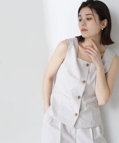 NATURAL BEAUTY BASIC(ナチュラルビューティーベーシック)の「◇【Oggi掲載】リネンライクツイルシリーズ ベスト(その他アウター・レディース・ブラウン/ベージュ/カーキ・FREE)」の18枚目の写真