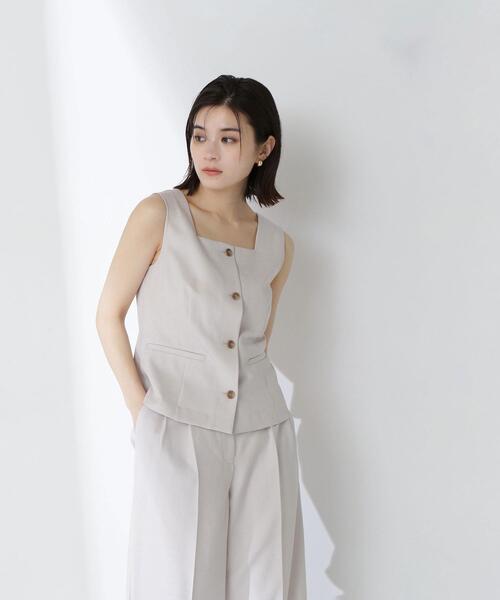 NATURAL BEAUTY BASIC(ナチュラルビューティーベーシック)の「◇【Oggi掲載】リネンライクツイルシリーズ ベスト(その他アウター・レディース・ブラウン/ベージュ/カーキ・FREE)」の20枚目の写真