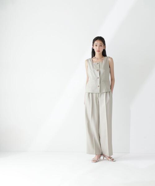 NATURAL BEAUTY BASIC(ナチュラルビューティーベーシック)の「◇【Oggi掲載】リネンライクツイルシリーズ ベスト(その他アウター・レディース・ブラウン/ベージュ/カーキ・FREE)」の6枚目の写真