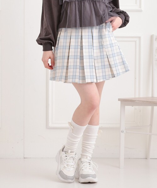 インナー付き】腰巻きネルシャツ風スカート（ミニスカート