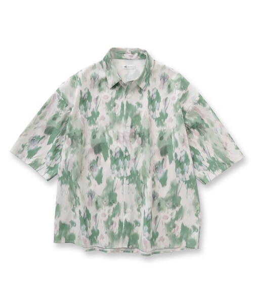 tk.TAKEO KIKUCHI（ティーケータケオキクチ）の「楊柳ブラープリントシャツ（シャツ/ブラウス・メンズ・ネイビー系3/ブラック系3/グリーン系4・01/02/03）」の4枚目の写真