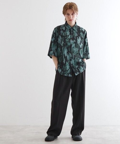 tk.TAKEO KIKUCHI（ティーケータケオキクチ）の「楊柳ブラープリントシャツ（シャツ/ブラウス・メンズ・ネイビー系3/ブラック系3/グリーン系4・01/02/03）」の6枚目の写真