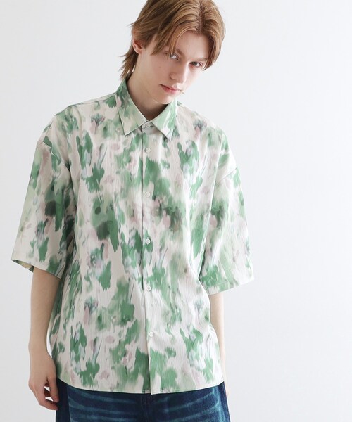 tk.TAKEO KIKUCHI（ティーケータケオキクチ）の「楊柳ブラープリントシャツ（シャツ/ブラウス・メンズ・ネイビー系3/ブラック系3/グリーン系4・01/02/03）」の17枚目の写真