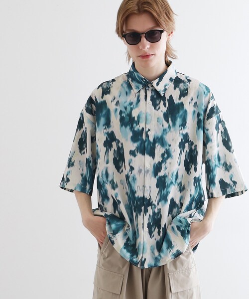 tk.TAKEO KIKUCHI（ティーケータケオキクチ）の「楊柳ブラープリントシャツ（シャツ/ブラウス・メンズ・ネイビー系3/ブラック系3/グリーン系4・01/02/03）」の21枚目の写真