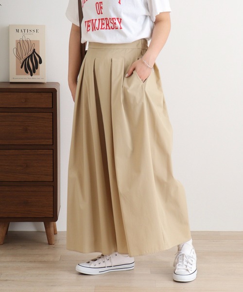 EGLANTINE（エグランティーヌ）の「EGLANTINE ボックスフレアーワイドタックパンツ（その他パンツ・レディース・カーキ/ブラック/ベージュ・40）」の8枚目の写真
