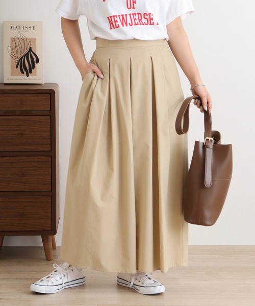 EGLANTINE（エグランティーヌ）の「EGLANTINE ボックスフレアーワイドタックパンツ（その他パンツ・レディース・カーキ/ブラック/ベージュ・40）」の9枚目の写真