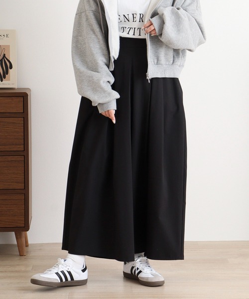 EGLANTINE（エグランティーヌ）の「EGLANTINE ボックスフレアーワイドタックパンツ（その他パンツ・レディース・カーキ/ブラック/ベージュ・40）」の5枚目の写真