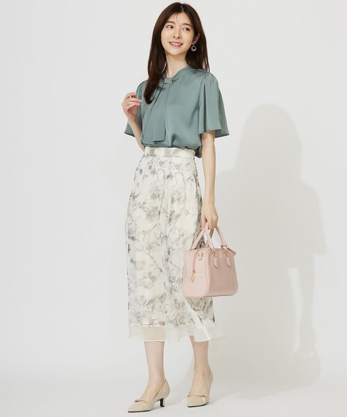 ANY SIS(エニィスィス)の「【WEB・一部店舗限定】ハッチングフラワープリント スカート(スカート・レディース・アイボリー系4/グリーン系4・1/2/3)」の10枚目の写真