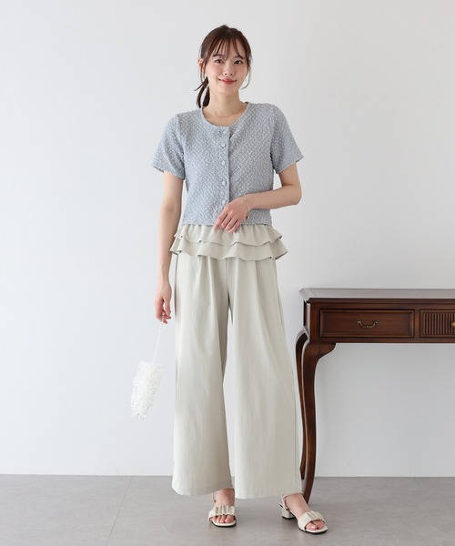 BLUEEAST（ブルーイースト）の「ウエストティアードフリルパンツ（その他パンツ・レディース・ブラック/ベージュ/ピンク・MEDIUM）」の8枚目の写真