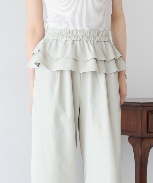 BLUEEAST（ブルーイースト）の「ウエストティアードフリルパンツ（その他パンツ・レディース・ブラック/ベージュ/ピンク・MEDIUM）」の7枚目の写真