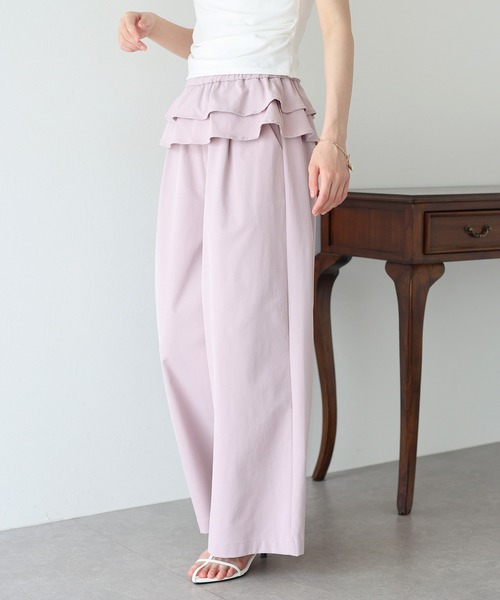 BLUEEAST（ブルーイースト）の「ウエストティアードフリルパンツ（その他パンツ・レディース・ブラック/ベージュ/ピンク・MEDIUM）」の10枚目の写真