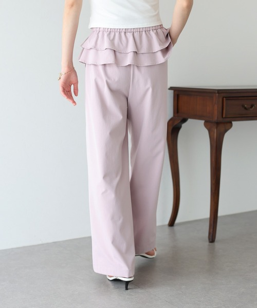BLUEEAST（ブルーイースト）の「ウエストティアードフリルパンツ（その他パンツ・レディース・ブラック/ベージュ/ピンク・MEDIUM）」の11枚目の写真