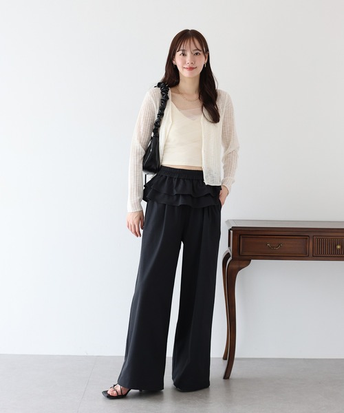 BLUEEAST（ブルーイースト）の「ウエストティアードフリルパンツ（その他パンツ・レディース・ブラック/ベージュ/ピンク・MEDIUM）」の18枚目の写真