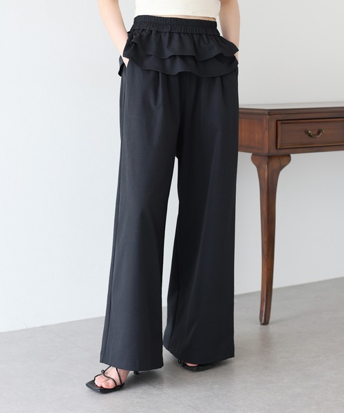 BLUEEAST（ブルーイースト）の「ウエストティアードフリルパンツ（その他パンツ・レディース・ブラック/ベージュ/ピンク・MEDIUM）」の14枚目の写真