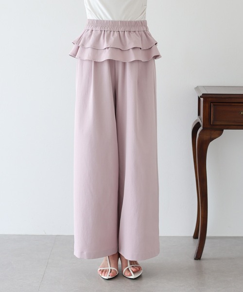 BLUEEAST（ブルーイースト）の「ウエストティアードフリルパンツ（その他パンツ・レディース・ブラック/ベージュ/ピンク・MEDIUM）」の19枚目の写真