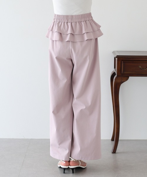 BLUEEAST（ブルーイースト）の「ウエストティアードフリルパンツ（その他パンツ・レディース・ブラック/ベージュ/ピンク・MEDIUM）」の21枚目の写真