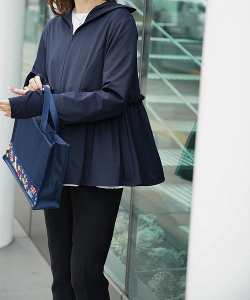 ハイネック ペプラム ジョイントスペース UVカット ペプラム パーカー UVカット ペプラム パーカー HUIT（パーカー）｜HUIT bouquet