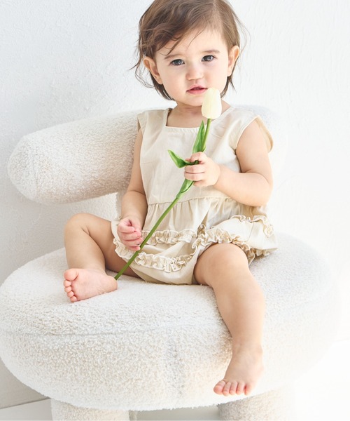 pairmanon（ペアマノン）の「【ベビー】メローフリル ノースリーブロンパース（ロンパース・キッズ・モカ/オレンジ系その他/アイボリー・70/80）」の17枚目の写真