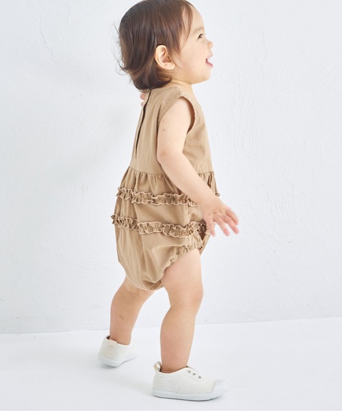 pairmanon（ペアマノン）の「【ベビー】メローフリル ノースリーブロンパース（ロンパース・キッズ・モカ/オレンジ系その他/アイボリー・70/80）」の15枚目の写真