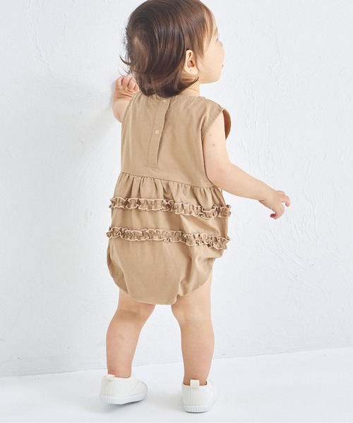 pairmanon（ペアマノン）の「【ベビー】メローフリル ノースリーブロンパース（ロンパース・キッズ・モカ/オレンジ系その他/アイボリー・70/80）」の14枚目の写真