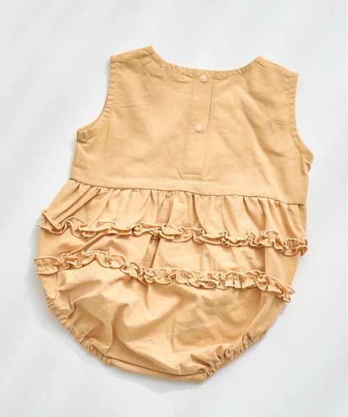 pairmanon（ペアマノン）の「【ベビー】メローフリル ノースリーブロンパース（ロンパース・キッズ・モカ/オレンジ系その他/アイボリー・70/80）」の4枚目の写真