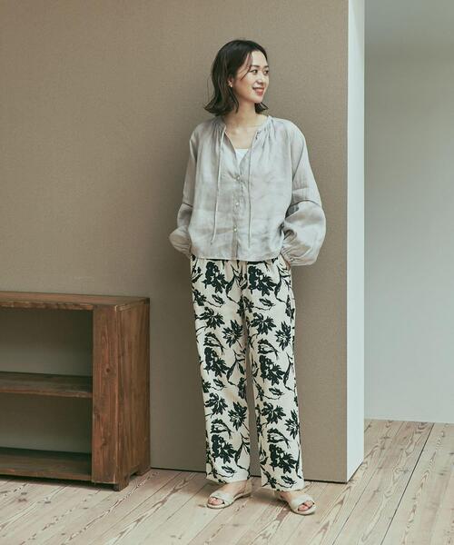 セール】リネンレーヨンフラワープリントパンツ（その他パンツ
