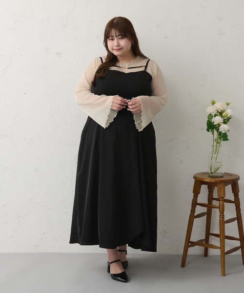 Louiosy(ルオシー)の「【大きいサイズ】メロウラメシアートップス(Tシャツ/カットソー・レディース・アイボリー/ブラック系その他/ブラック・3L/X-LARGE/4L)」の15枚目の写真