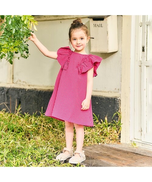 apres les cours（アプレレクール）の「ハート刺繍水抜きサンダル（サンダル・キッズ・ピンク/キナリ・19/18/17/16/15 /14）」の3枚目の写真