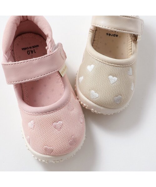 apres les cours（アプレレクール）の「ハート刺繍水抜きサンダル（サンダル・キッズ・ピンク/キナリ・19/18/17/16/15 /14）」の7枚目の写真