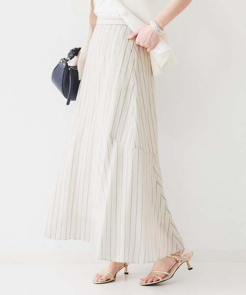 UNTITLED(アンタイトル)の「【後ろウエストゴム/マーメイド】ストライプフレアスカート(スカート・レディース・ブルー系2/ベージュ系その他6/ブラウン系その他4・00/01/48/50/44/46/04/42/02/03)」の7枚目の写真