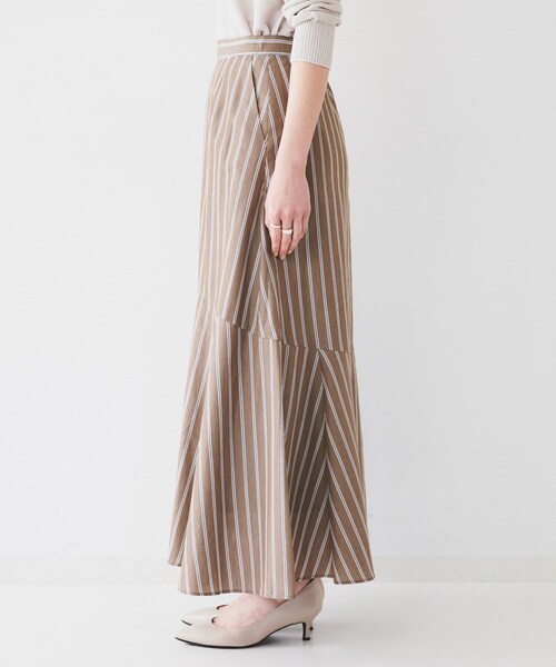 UNTITLED(アンタイトル)の「【後ろウエストゴム/マーメイド】ストライプフレアスカート(スカート・レディース・ブルー系2/ベージュ系その他6/ブラウン系その他4・00/01/48/50/44/46/04/42/02/03)」の20枚目の写真