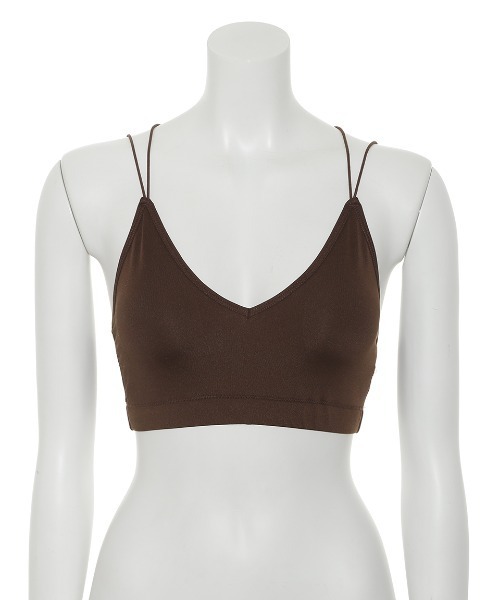 Mila Owen（ミラオーウェン）の「バッククロスデザインブラトップ（キャミソール・レディース・ブラック/ブラウン/ホワイト・FREE）」の4枚目の写真