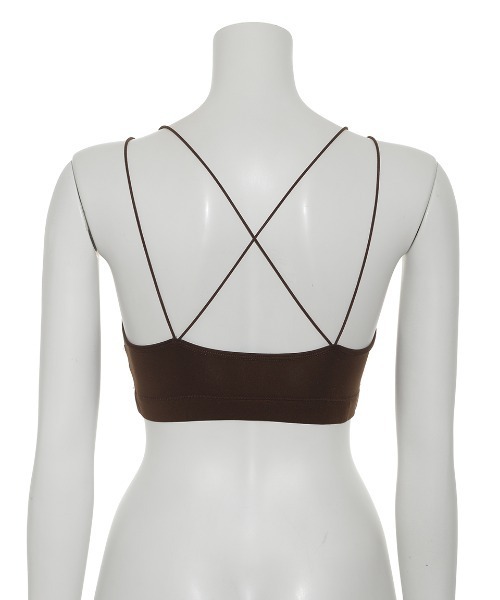 Mila Owen（ミラオーウェン）の「バッククロスデザインブラトップ（キャミソール・レディース・ブラック/ブラウン/ホワイト・FREE）」の5枚目の写真