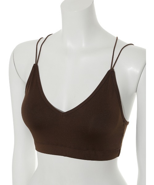 Mila Owen（ミラオーウェン）の「バッククロスデザインブラトップ（キャミソール・レディース・ブラック/ブラウン/ホワイト・FREE）」の7枚目の写真