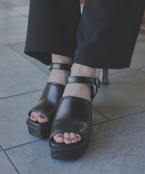 【新品未使用】HARE ガラソールチャンキーサンダル ブラック ガラソールチャンキーサンダル(HARE)（サンダル）｜HARE（ハレ