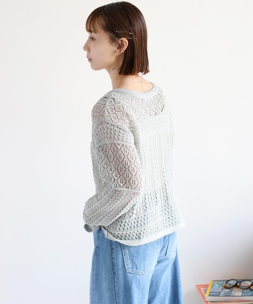 cepo（セポ）の「透かし編みリボンカーディガン（カーディガン/ボレロ・レディース・ブラック/グレー/オフホワイト/レッド・M）」の22枚目の写真