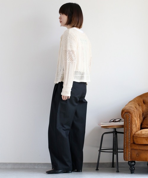 cepo（セポ）の「透かし編みリボンカーディガン（カーディガン/ボレロ・レディース・ブラック/グレー/オフホワイト/レッド・M）」の6枚目の写真