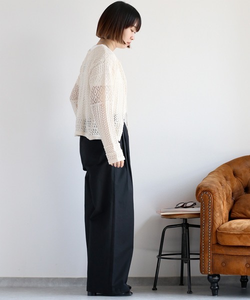 cepo（セポ）の「透かし編みリボンカーディガン（カーディガン/ボレロ・レディース・ブラック/グレー/オフホワイト/レッド・M）」の13枚目の写真