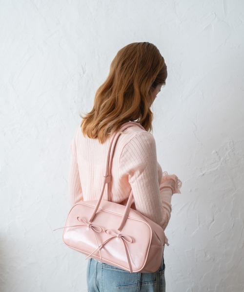 Nu(ニュー)の「【Nu】リボンハンドバッグ(ショルダーバッグ・レディース・サックスブルー/ブラック/ピンク・ONE SIZE)」の5枚目の写真