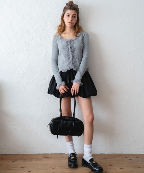 Nu(ニュー)の「【Nu】リボンハンドバッグ(ショルダーバッグ・レディース・サックスブルー/ブラック/ピンク・ONE SIZE)」の20枚目の写真