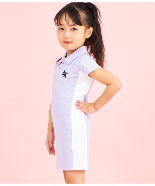 ANAP kids(アナップキッズ)の「ミニ裏毛サイド切替ポロ衿ワンピース(ワンピース・キッズ・ブラック/ラベンダー・110cm/120cm/130cm)」の17枚目の写真