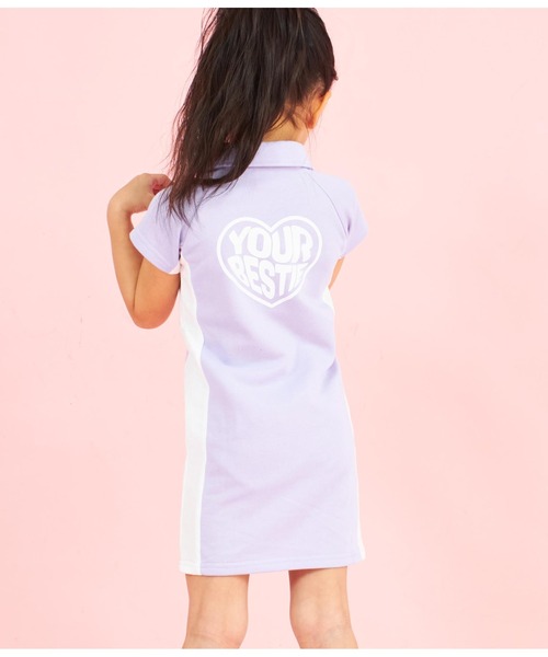 ANAP kids(アナップキッズ)の「ミニ裏毛サイド切替ポロ衿ワンピース(ワンピース・キッズ・ブラック/ラベンダー・110cm/120cm/130cm)」の18枚目の写真