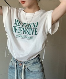 【MASHIRO】サイドローストクロップドTシャツ Y2K