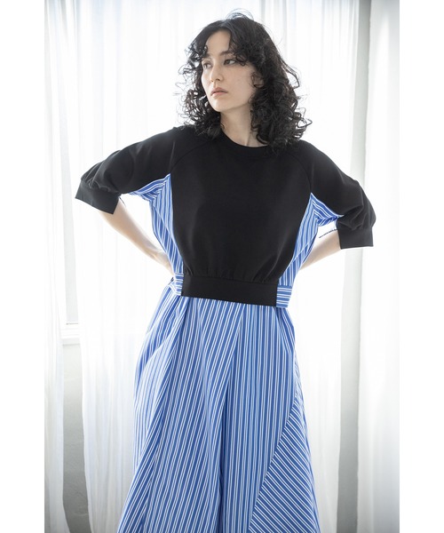 OSMOSIS（オズモーシス）の「ストライプ切替ワンピース（ワンピース・レディース・ブラック/アッシュグレー/ネイビー・ONE SIZE）」の8枚目の写真