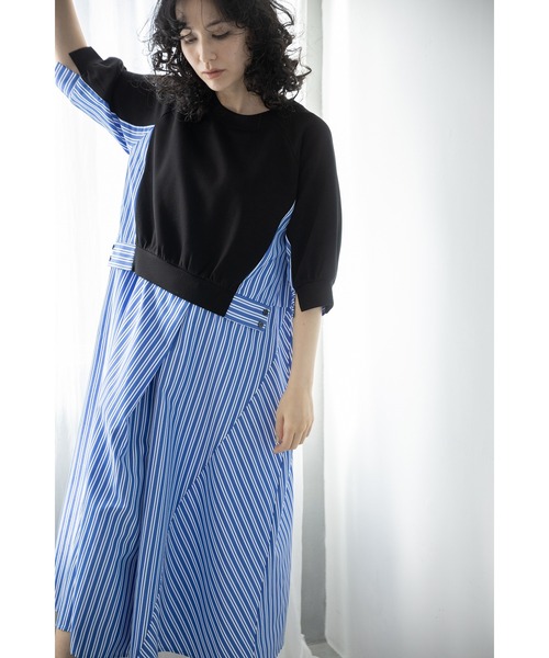 OSMOSIS（オズモーシス）の「ストライプ切替ワンピース（ワンピース・レディース・ブラック/アッシュグレー/ネイビー・ONE SIZE）」の12枚目の写真