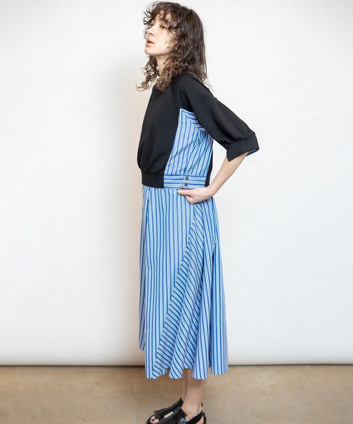 OSMOSIS（オズモーシス）の「ストライプ切替ワンピース（ワンピース・レディース・ブラック/アッシュグレー/ネイビー・ONE SIZE）」の16枚目の写真